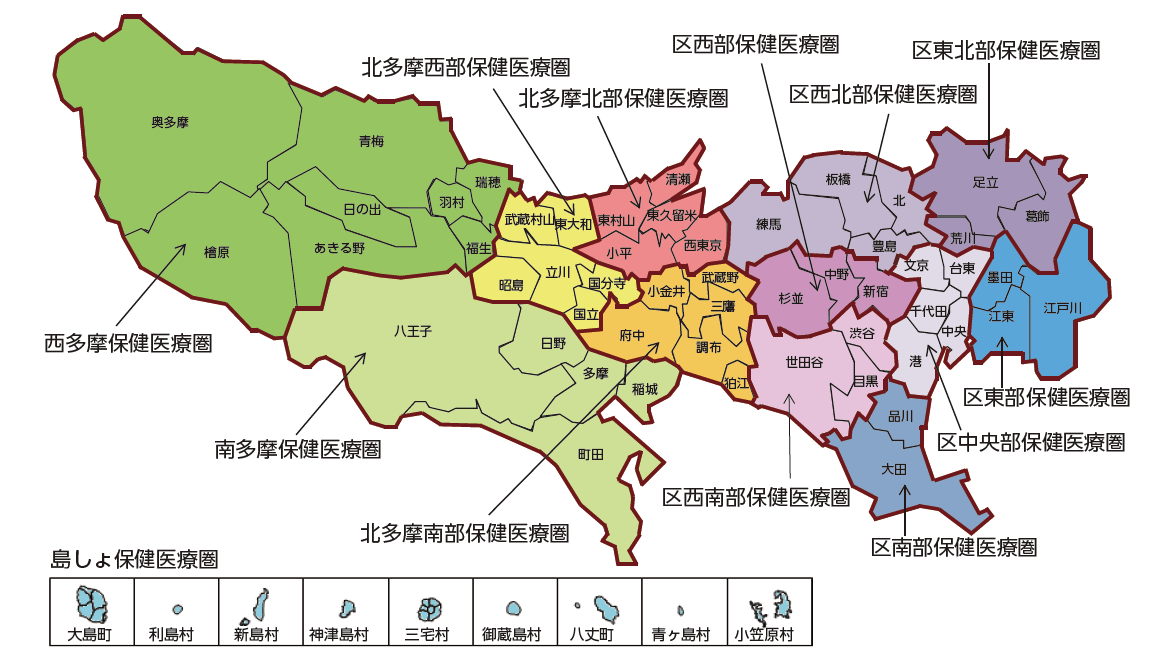 東京都の二次保健医療圏